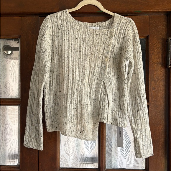 Princess Polly Lenker Knit Split Front Jumper in Grey Offset Button Cardigan NWT - Picture 7 of 14